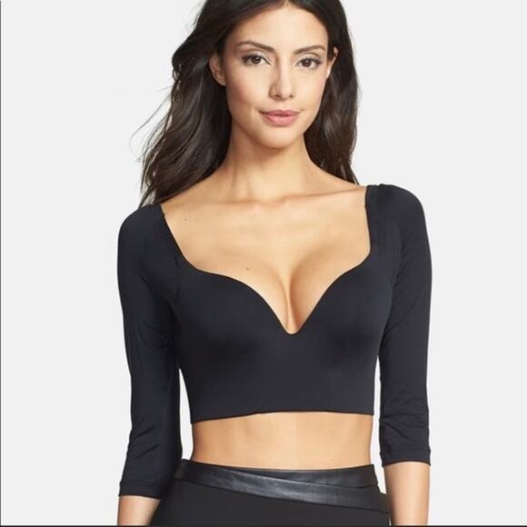 Cosabella Betsy Pushup Bra, Crop with Sleeves, Black Size 2, Small, 32C/34B - Picture 1 of 8
